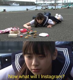 Schoolgirl Spilling Her Lunch meme #3